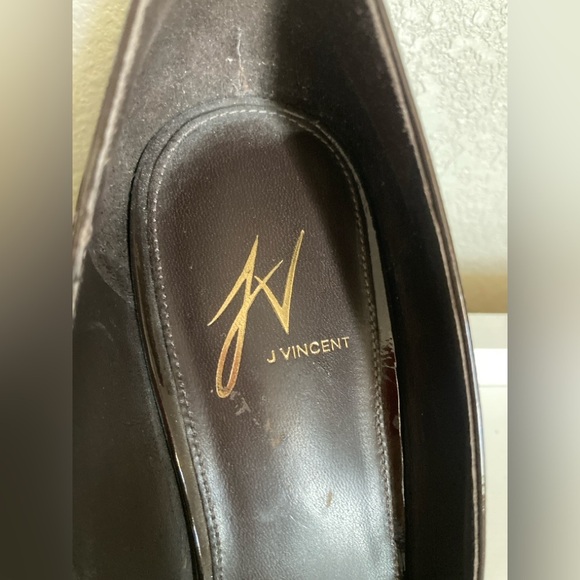 J. Vincent Sensational Brown Patent Leather Womens Open Toe 4" Heels Size 7.5 - Picture 3 of 8